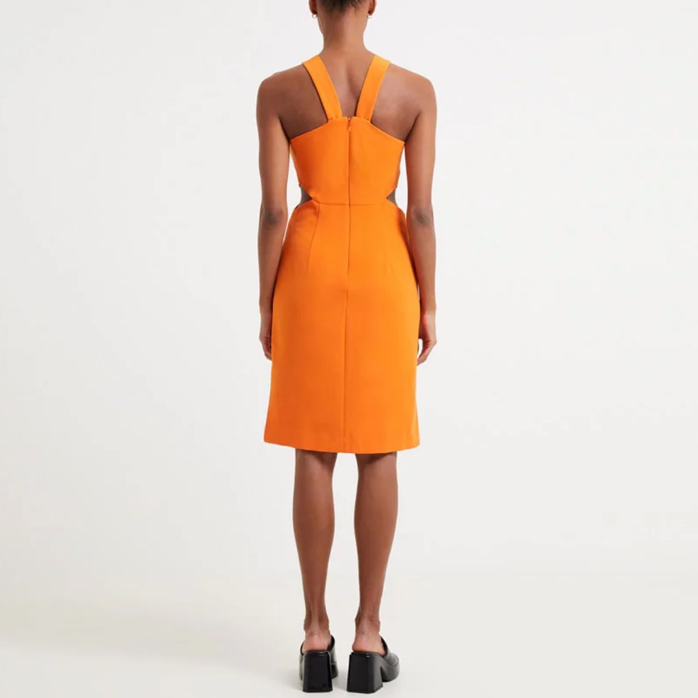 French Connection Side Cut-Outs O-Ring Halter Neck Echo Dress -Size 4 - Picture 11 of 12
